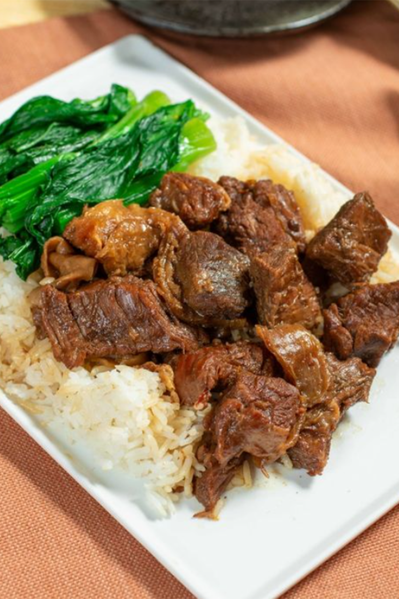 Beef over rice at Ten Seconds Yunnan Rice Noodles，a Chinese Restaurant in New York