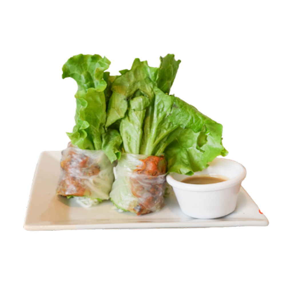 Grilled chicken fresh salad roll with peanut dipping sauce at 26 Viet Cafe, a Vietnamese Restaurant in Pasadena