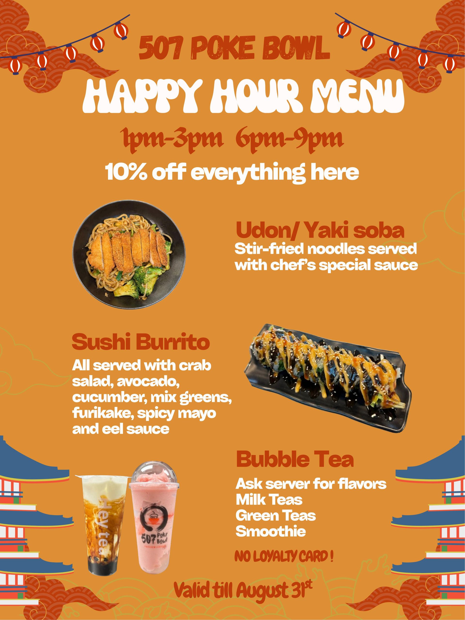 507 Poke Bowl Happy Hour Post