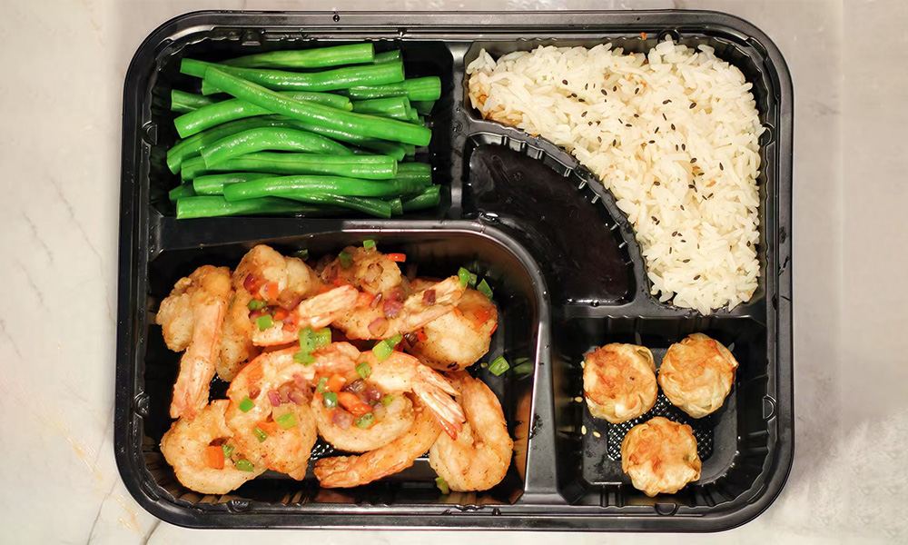 Salt & Pepper Shrimp Bento at 5PM Moments, an Asian Fusion Bento Restaurant in New Port Richey