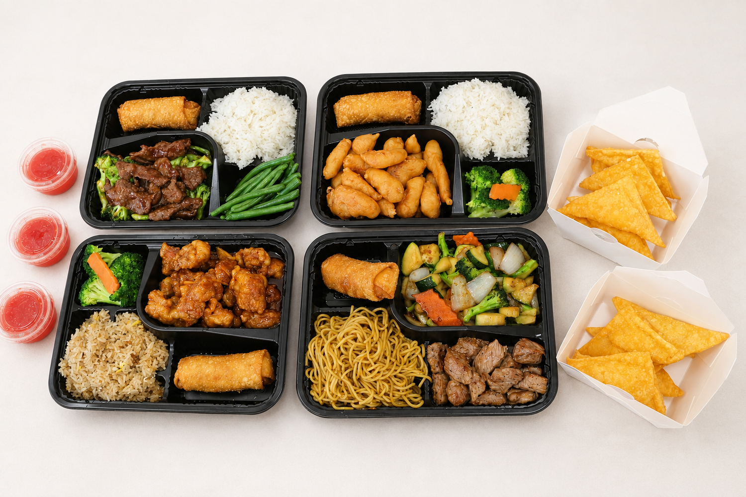 family set at 5PM MOMENTS, an Asian Fusion Bento restaurant in New Port Richry