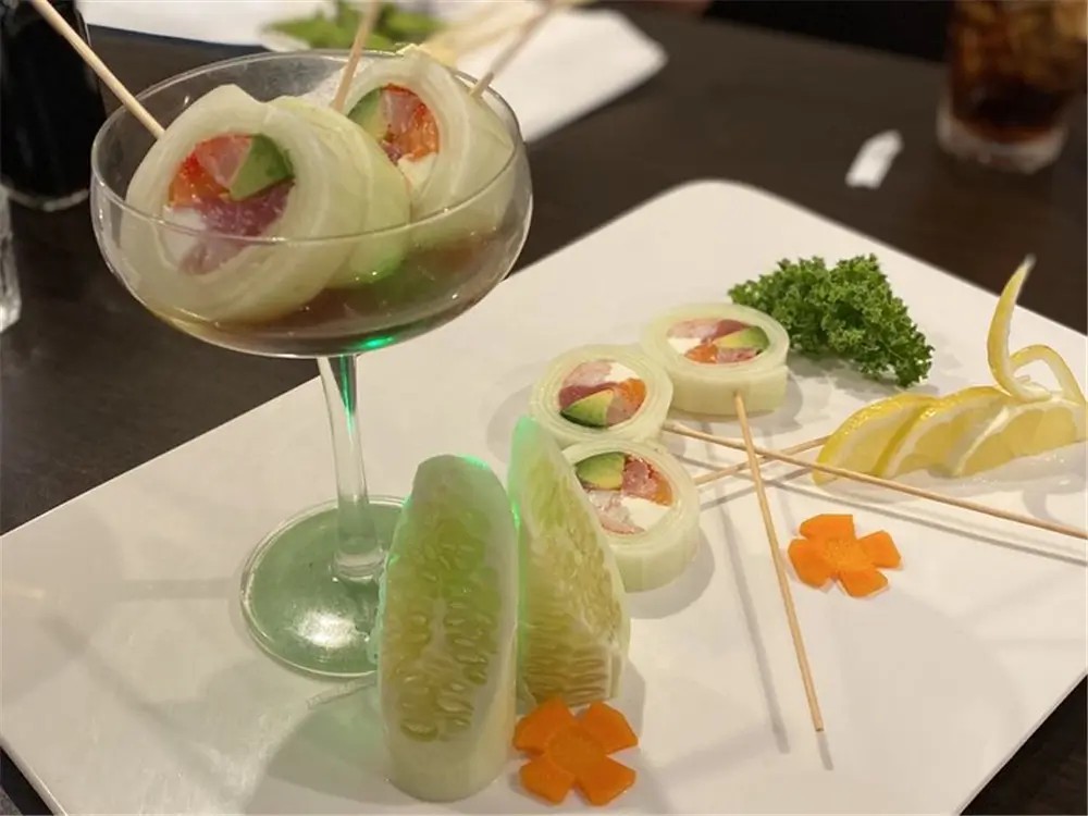 Cucumber-wrapped sushi bites at E Sushi & Grill, a Japanese Restaurant in Apollo Beach