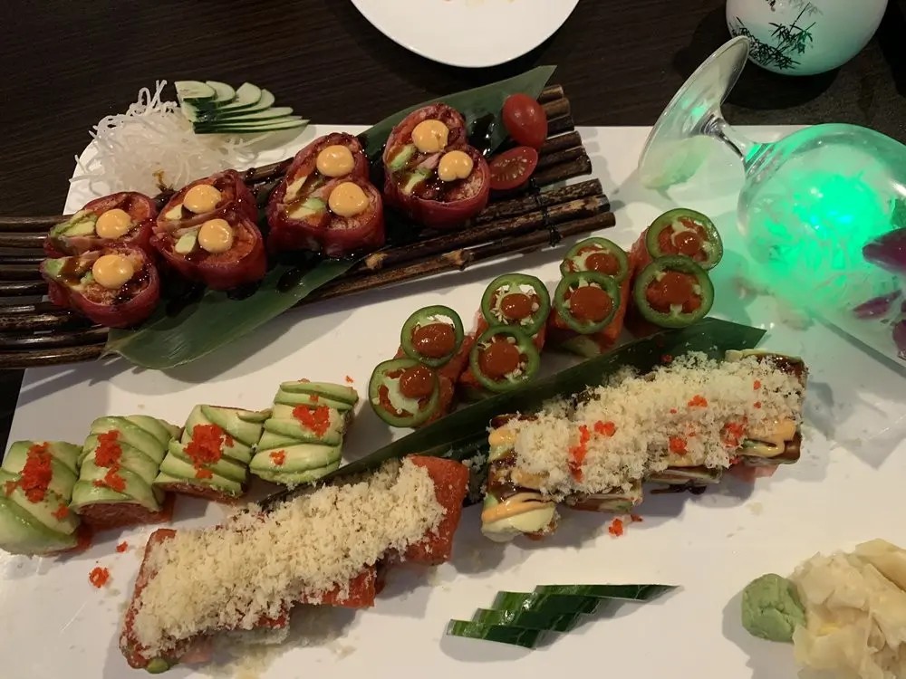 Jalapeño-topped sushi rolls with crumbs at E Sushi & Grill, a Japanese Restaurant in Apollo Beach