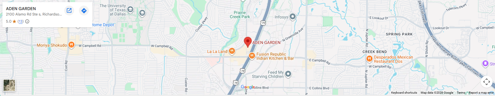 Location 2100 Alamo Rd Ste s, Richardson, TX 75080
