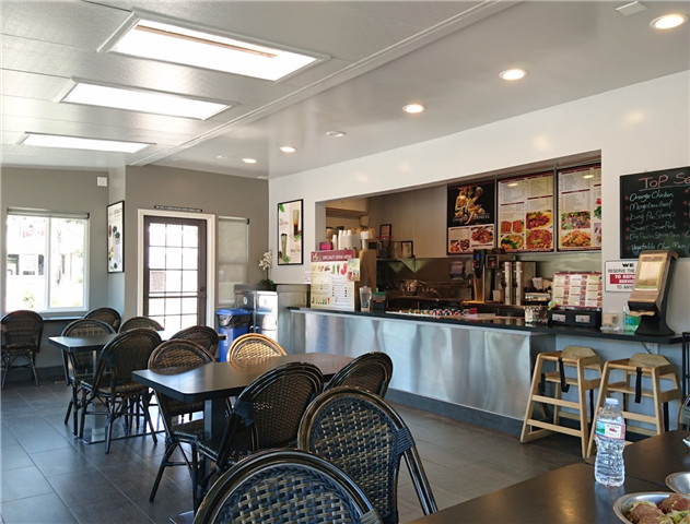 Interior of Chinese restaurant AJ Chinese Express with traditional decor in Ojai