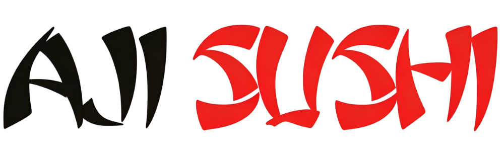 Aji Sushi restaurant logo in stylized font at Aji Sushi, an Sushi Restaurant in Sacramento