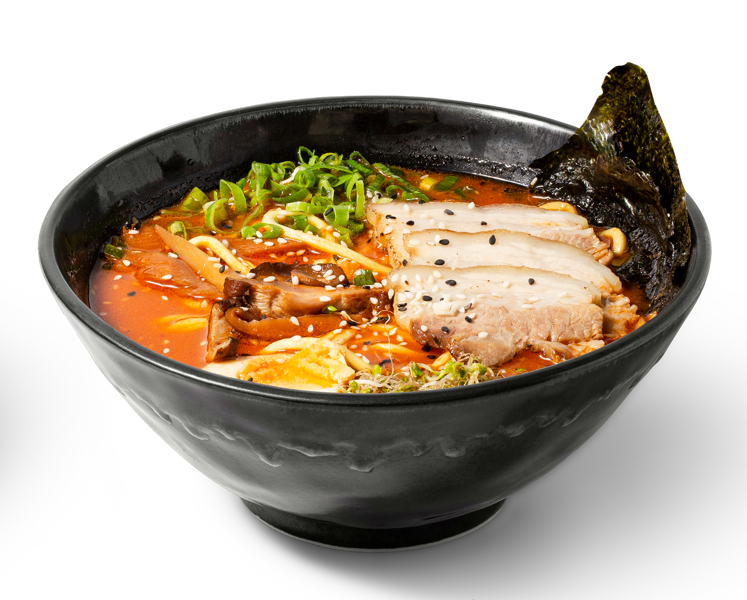 Miso ramen with chashu, nori & mushrooms at Ajimi, a Ramen Restaurant in Brooklyn