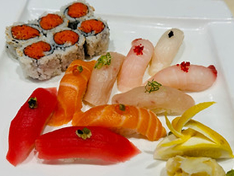 Sushi assortment platter at AJ Hibachi Steakhouse, an Asian Restaurant in Cheshire