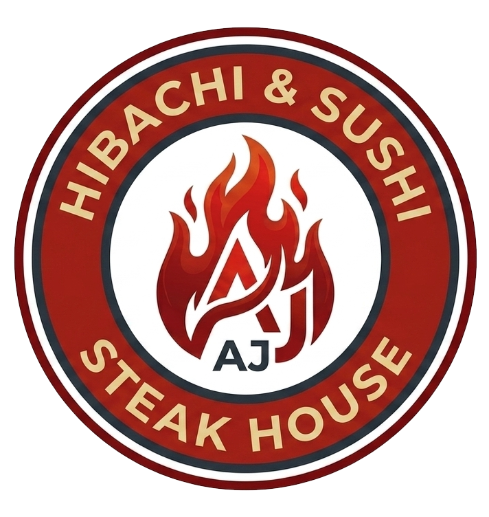 Official logo of AJ Hibachi Steakhouse, an Asian Restaurant in Cheshire