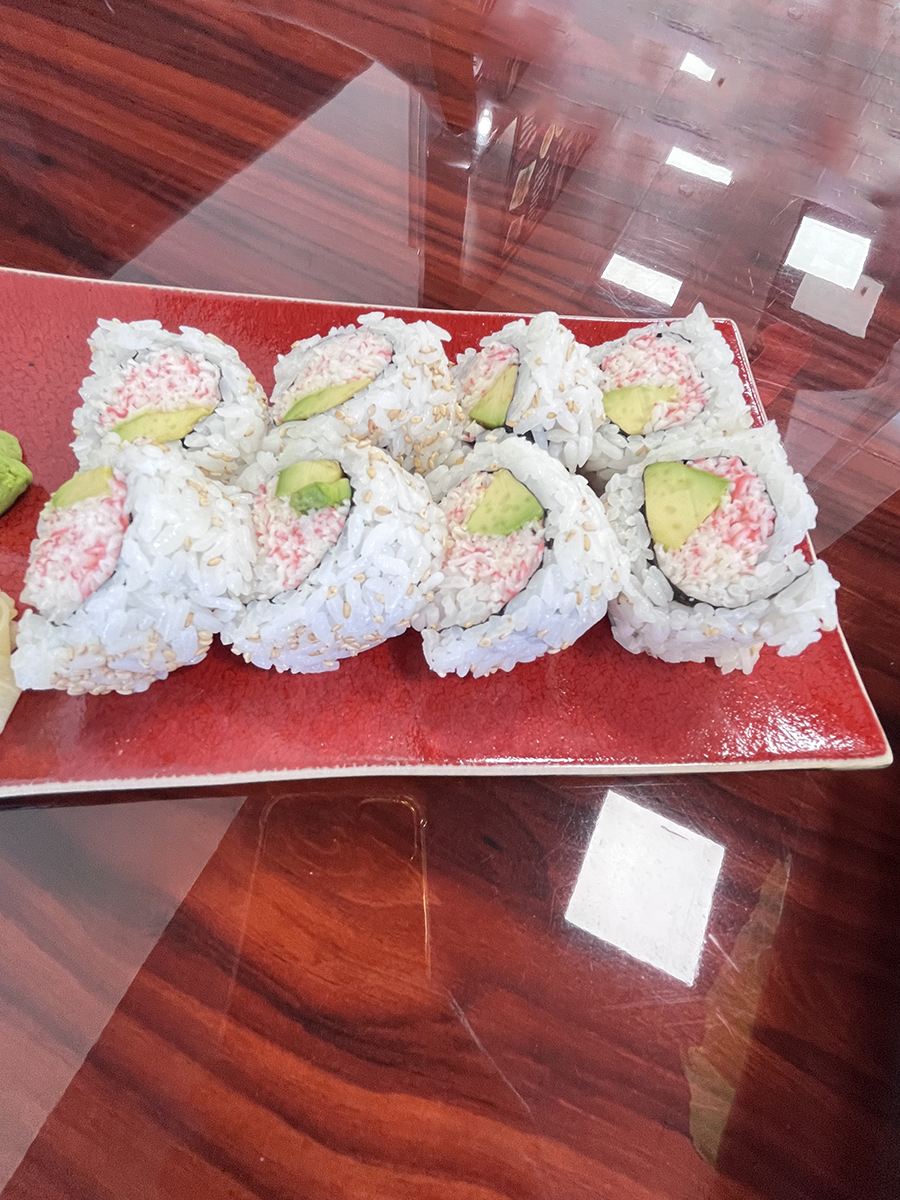California roll at Akai Teriyaki，a Asian Restaurant in Pomona
