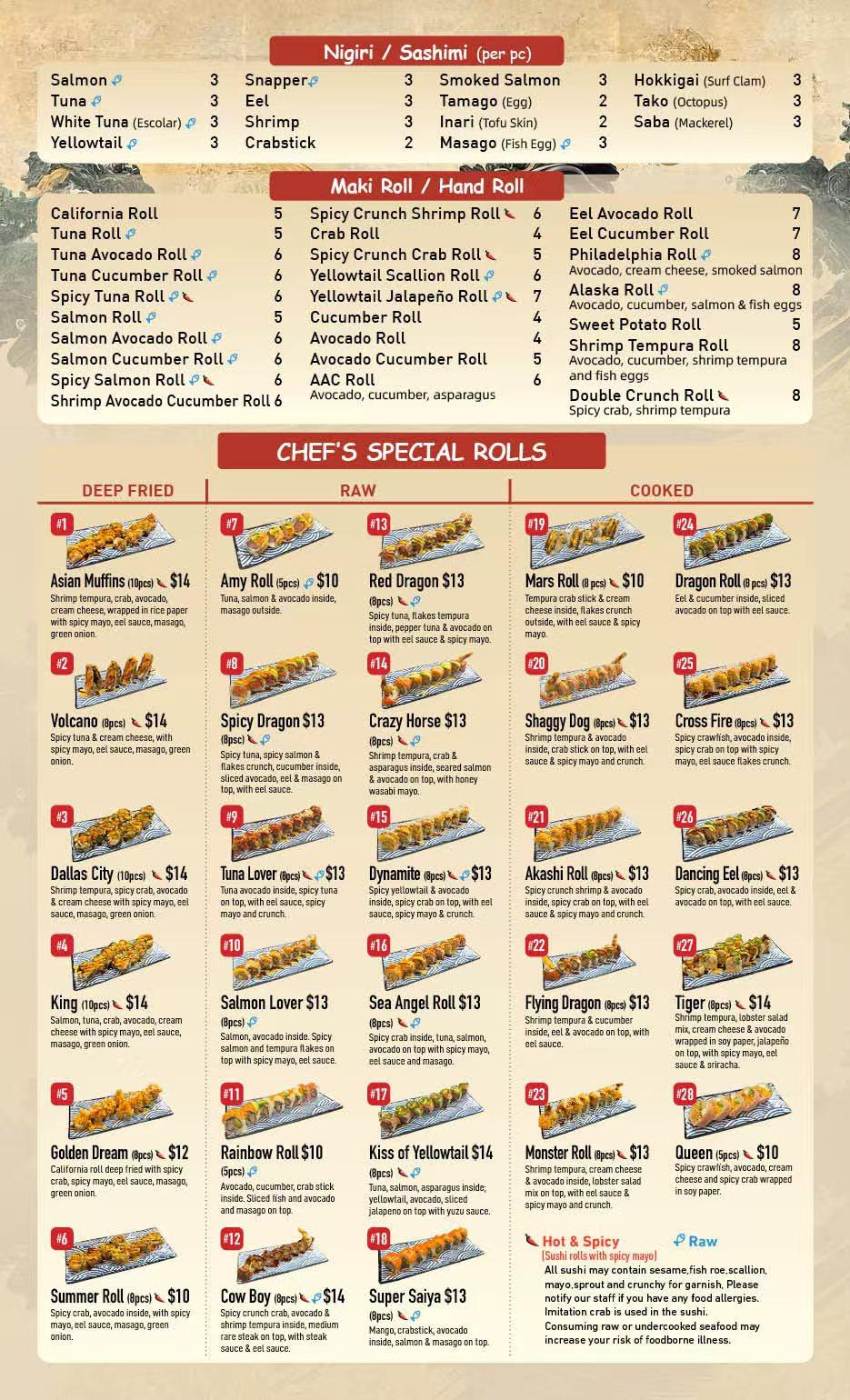 Restaurant menu 2, detailed description provided below