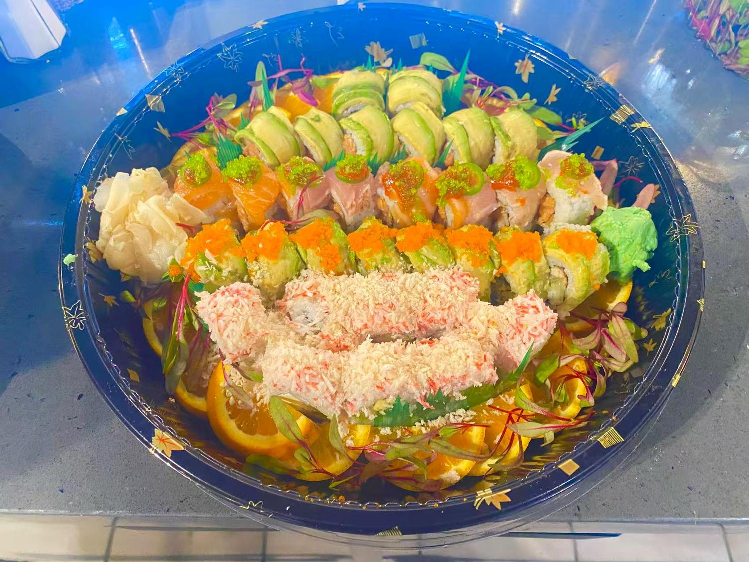 Rainbow & Snow Mountain Roll Platter at Akashi Sushi ALL YOU CAN EAT, Japanese Restaurant in Abilene