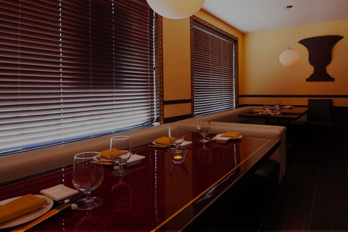 Elegant booth dining room at Akira, a Japanese Restaurant in Glenmont