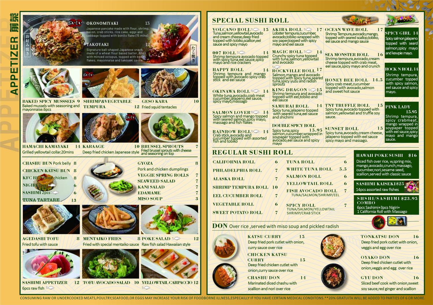Restaurant menu 2, detailed description provided below