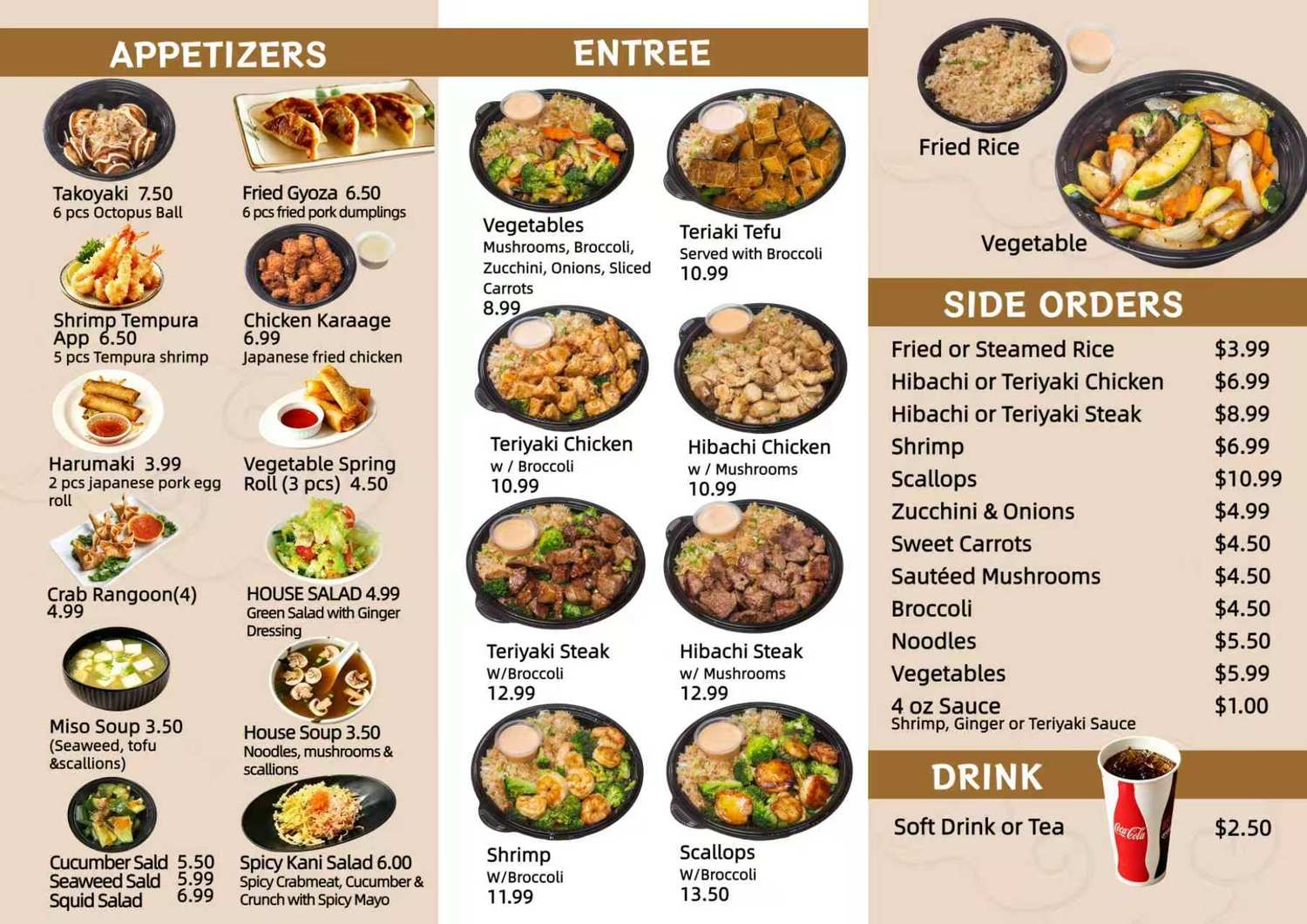 Restaurant menu 1, detailed description provided below