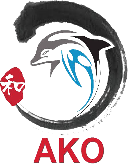 Restaurant logo featuring a dolphin integrated with the store name