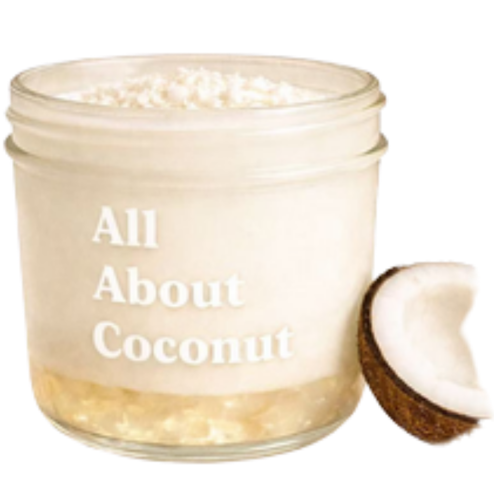 Classic double-layer coconut jar dessert at All About Coconut, a Dessert Shop in Ridgewood