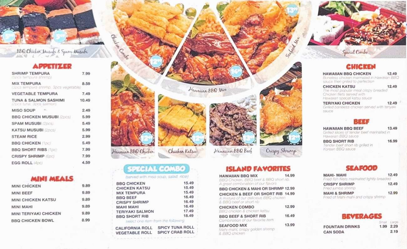 Restaurant menu 1, detailed description provided below