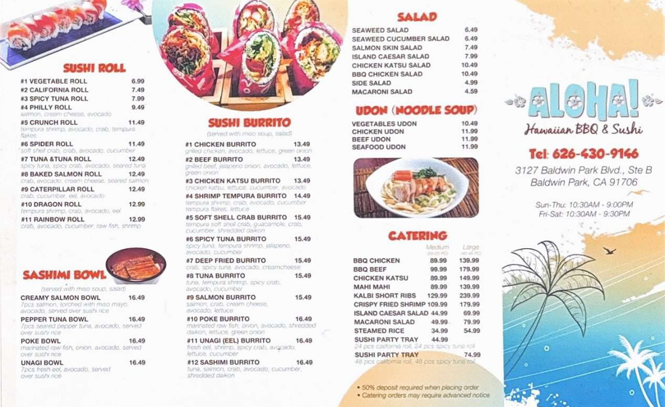 Restaurant menu 2, detailed description provided below