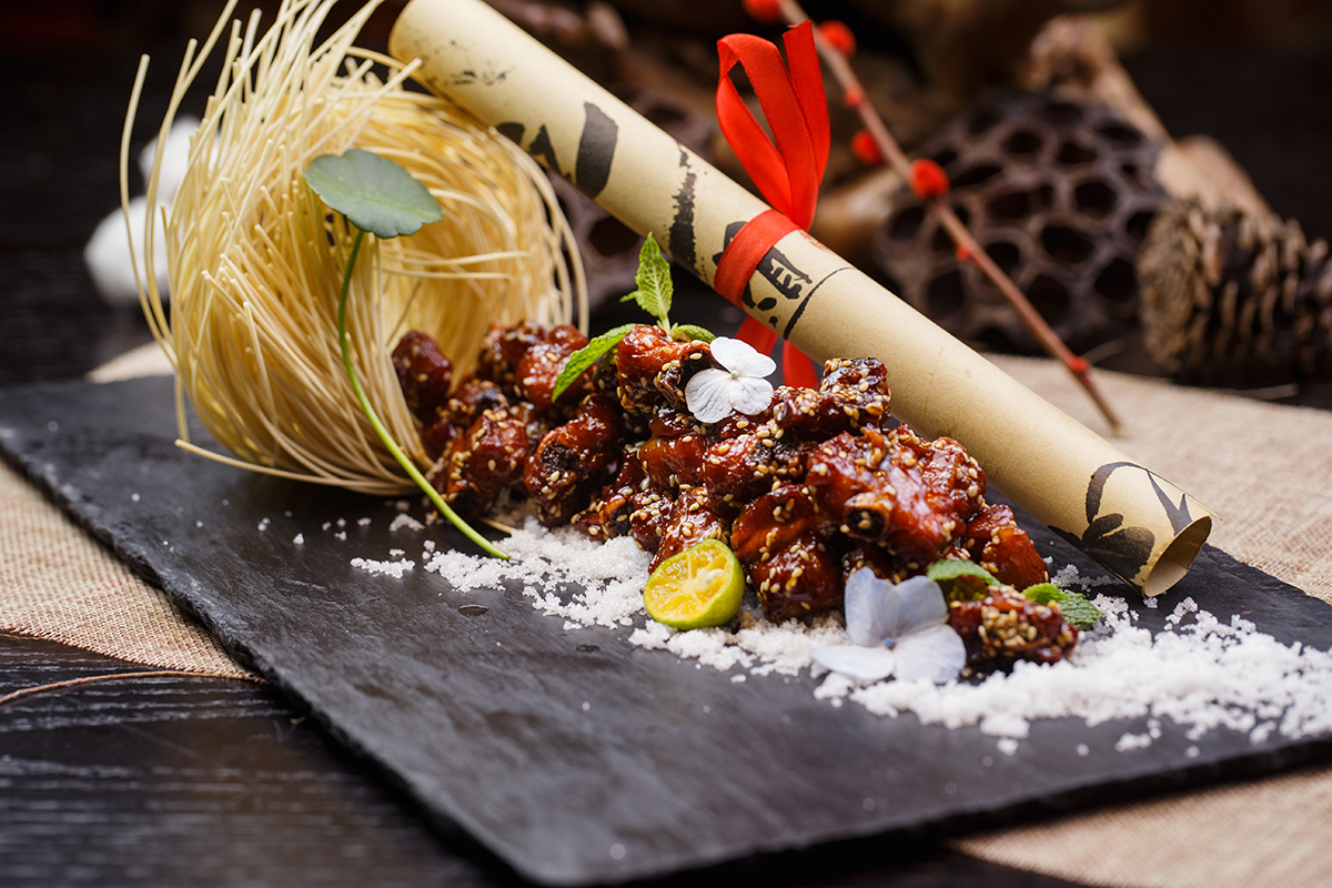 Cantonese-style barbecued pork spare ribs at Amazing Kitchen，a Chinese Restaurant in San Francisco
