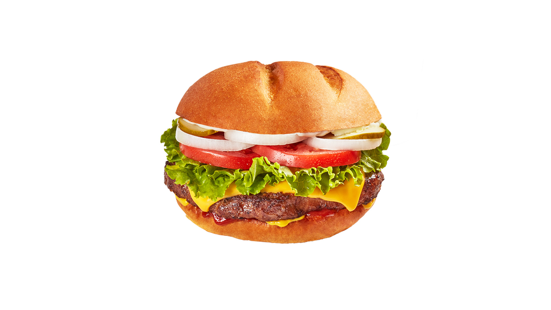Juicy burger with fresh veggies and melted cheese at American Chicken Factory, a American Fast Food Restaurant in Lithonia