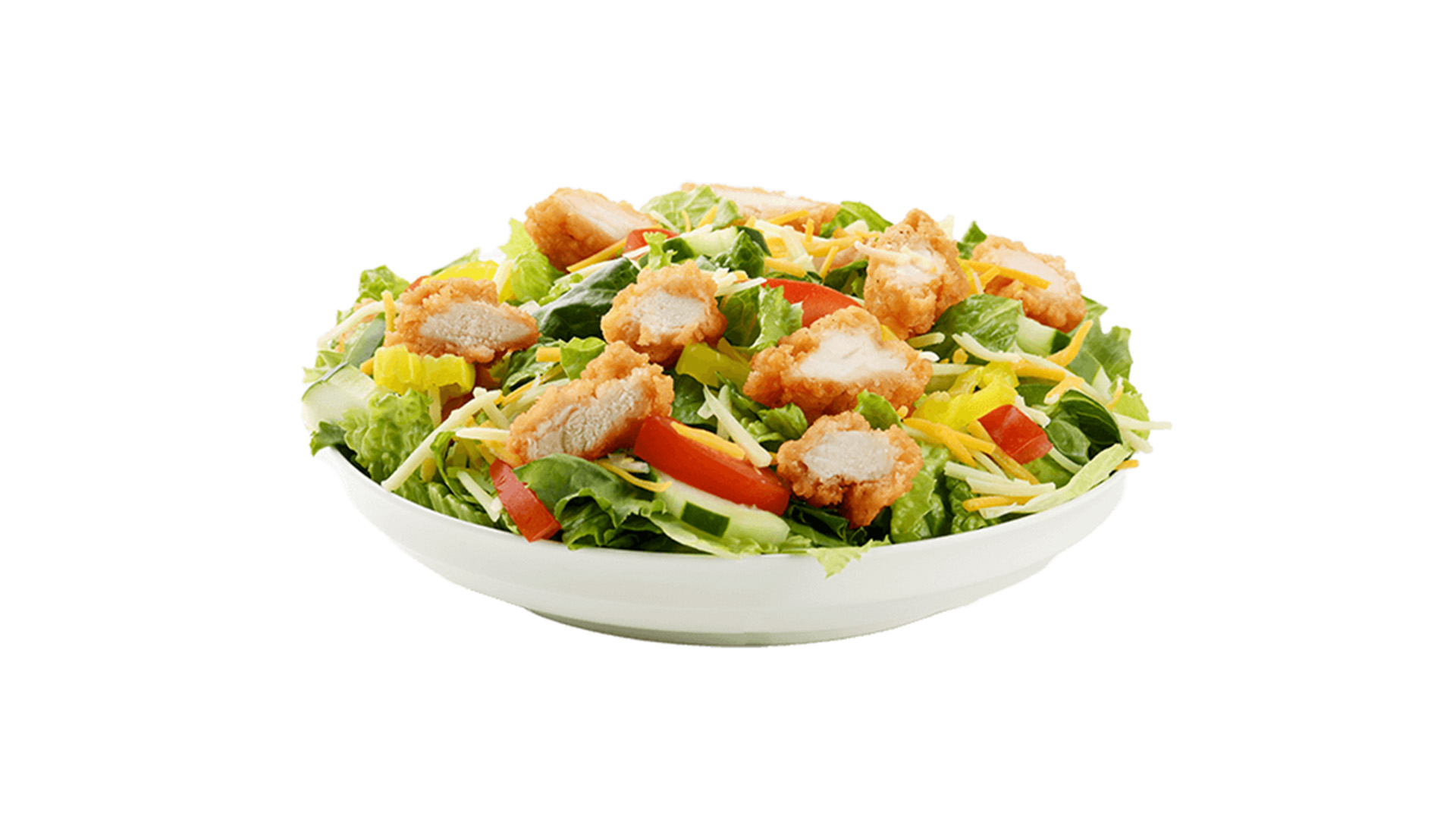 Crispy fried nugget salad with fresh veggies at American Chicken Factory, a American Fast Food Restaurant in Lithonia