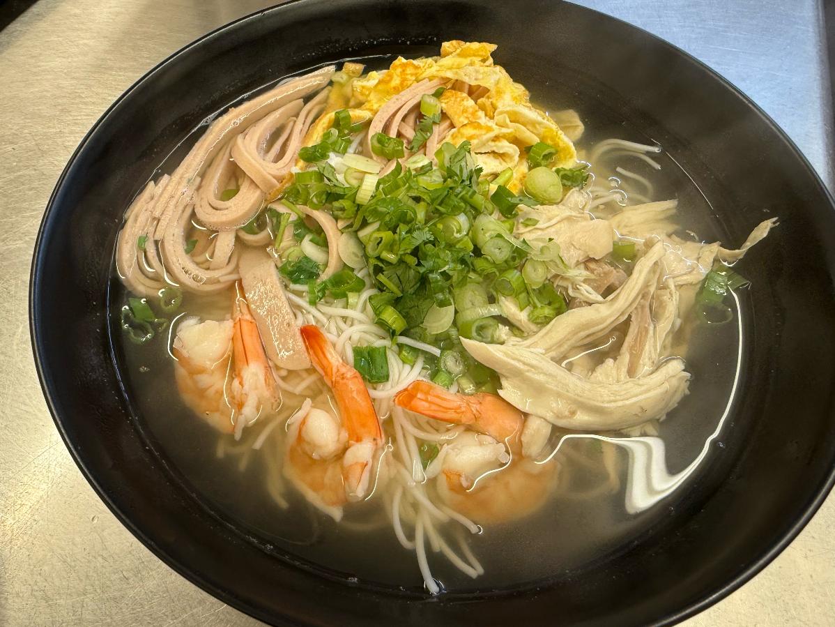 An-Chi-Vietnamese-restaurant-Bun-Thang-Vermicelli-Noodle-Soup-San-Francisco Bun Thang Vermicelli Noodle Soup Noodle soup with chicken, shrimp, egg, and Cha Lua at An Chi, a Vietnamese restaurant in San Francisco