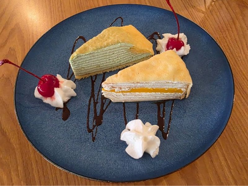 Saigon-Bistro-Vietnamese-Restaurant-Japanese-Crepe-Cake-Savannah Delicious Japanese crepe cake at Saigon Bistro,a Vietnamese Restaurant in Savannah.
