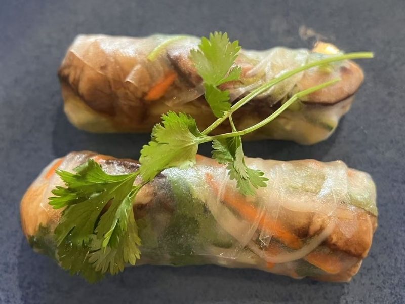 Saigon-Bistro-Vietnamese-Restaurant-Pork-Chashu-Spring-Rolls (2)-Savannah Yummy pork chashu spring rolls at Saigon Bistro,a Vietnamese Restaurant in Savannah.