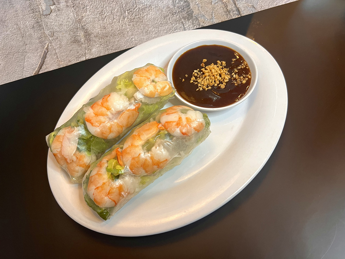 A1 fresh basil roll shrimp, neatly - arranged fresh shrimp spring rolls at Asian Bites Pho & Fusion Kitchen, a Asian restaurant in Smyrna