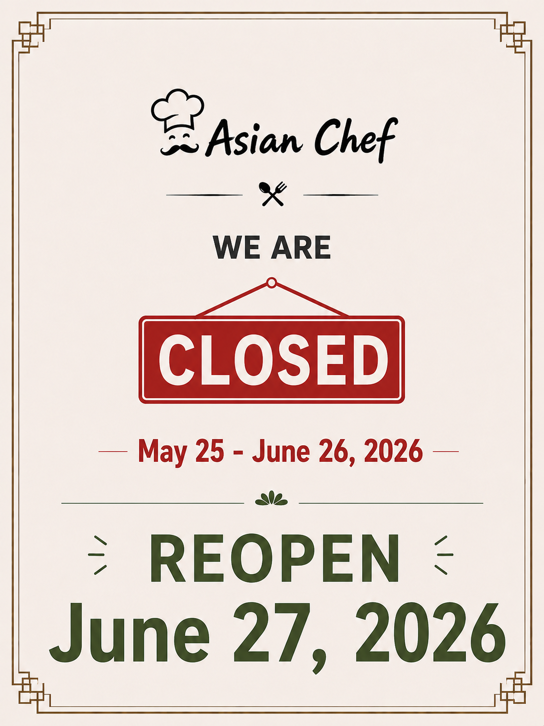 temporarily closed