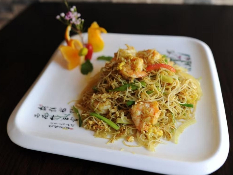 Asian-Garden-Asian-Restaurant-Singapore-Rice-Hoschton Rice noodles with shrimp and eggs at Asian Garden, a Asian Restaurant in Hoschton
