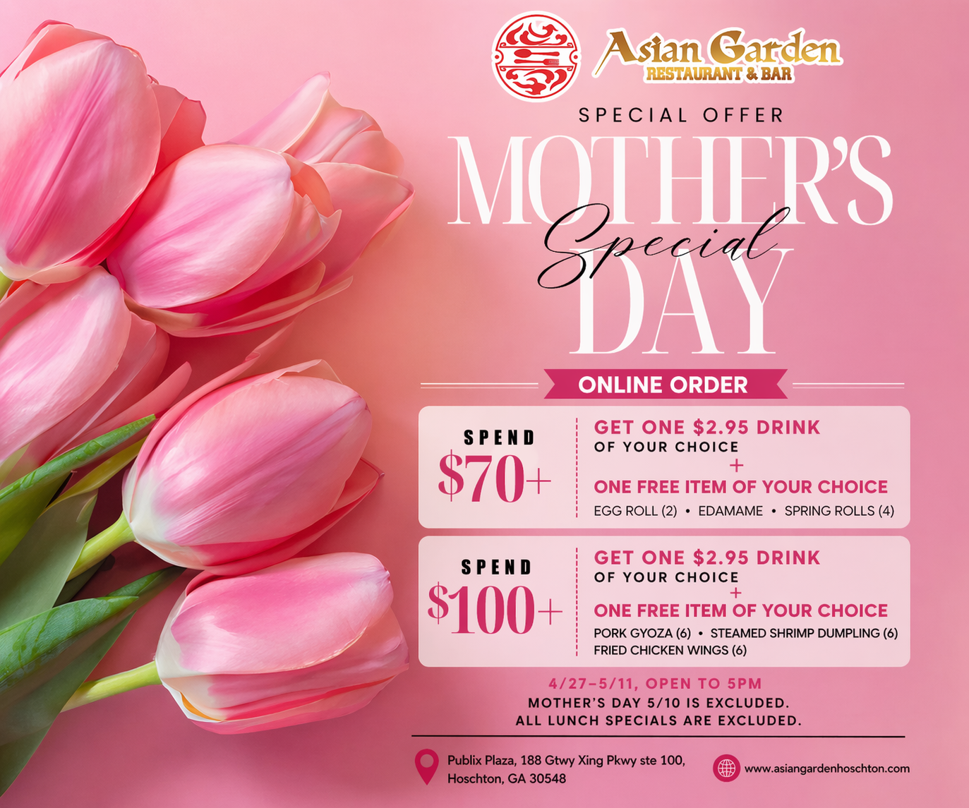 Online Order Mother’s Day Special Offer
