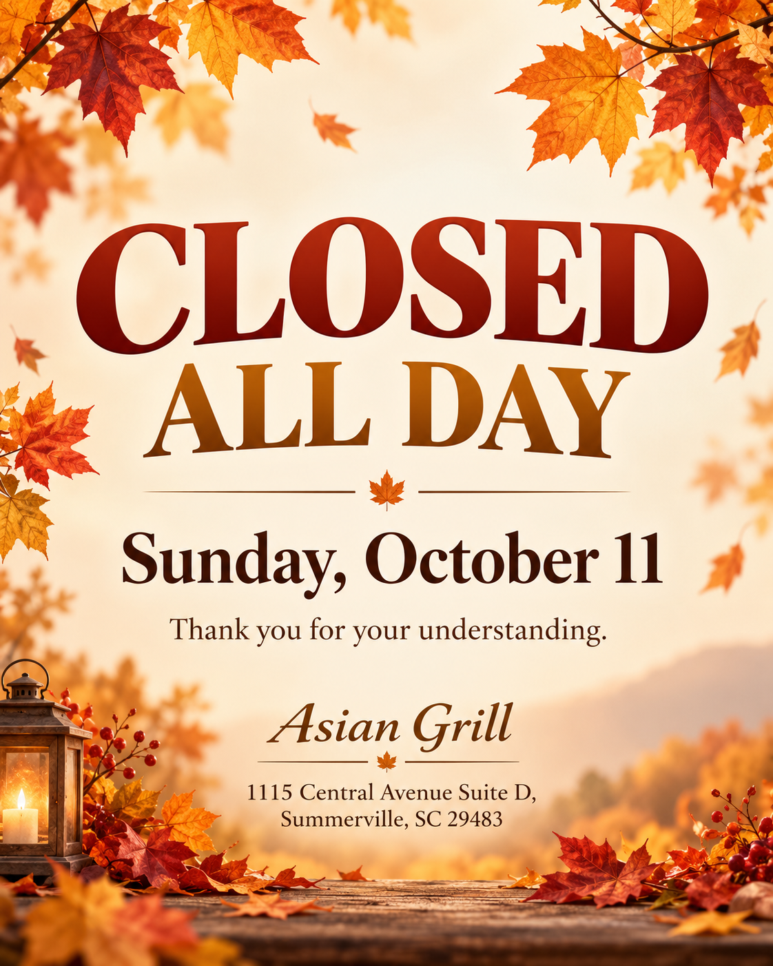 Notice of Special Operating Hours