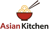Logo of Asian Kitchen with a red noodle bowl and chopsticks, representing the restaurant at Asian Kitchen, a Asian Restaurant in Rochester