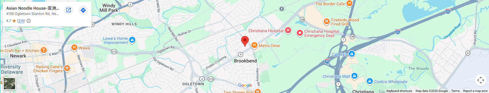 Location 4138 Ogletown Stanton Rd, Newark, DE 19713