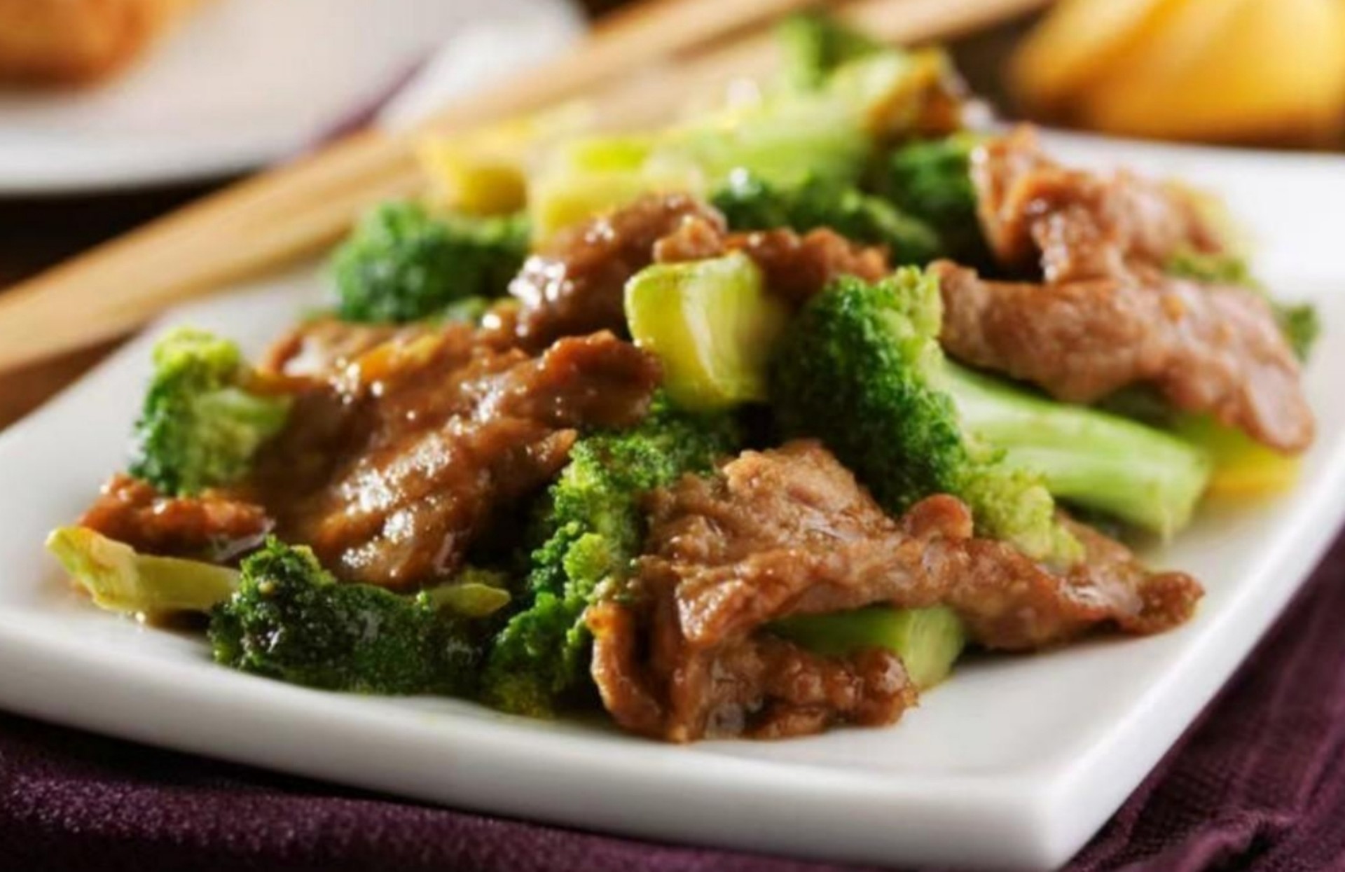 Beef stir-fry with broccoli in savory sauce at A Taste of Asia, a Chinese Restaurant in Marietta