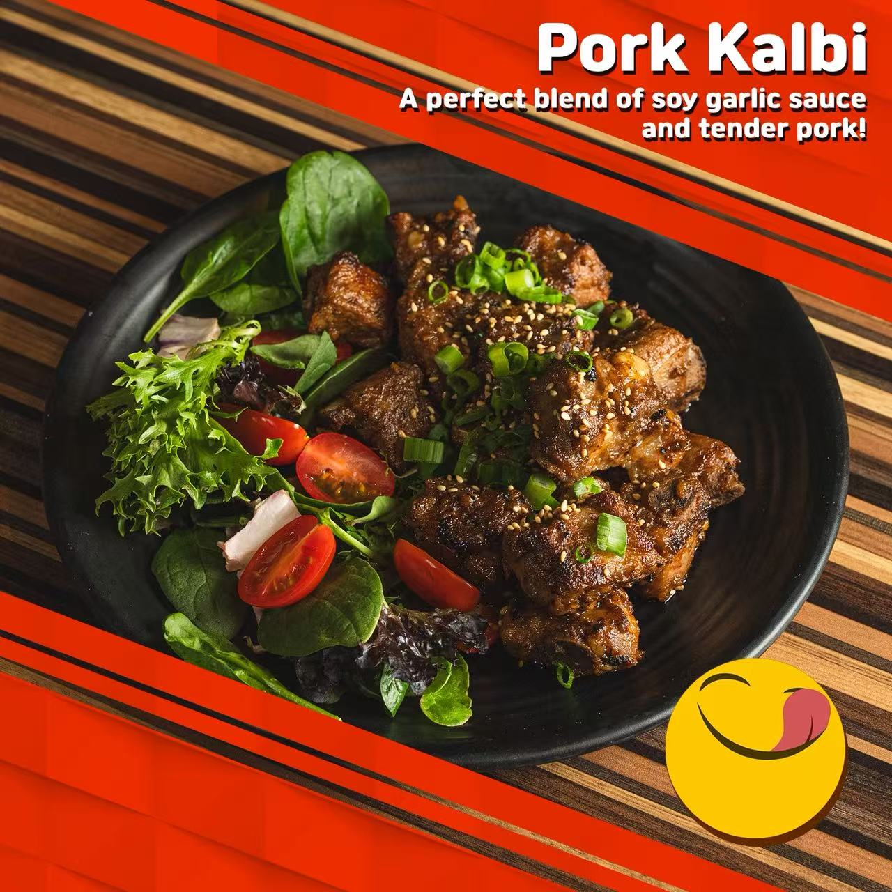 A perfect blend of soy garlic sauce and tender pork!