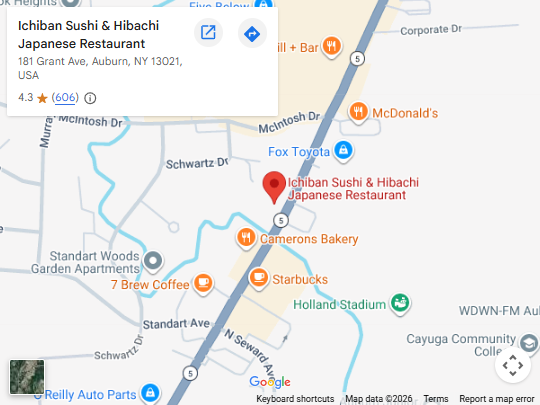 Location, 181 Grant Ave, Auburn, NY 13021, United States