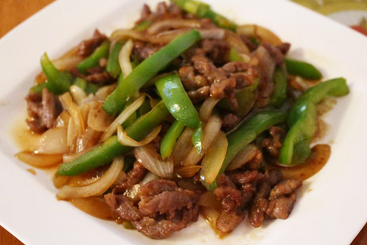 Green Pepper Beef at Bamboo Court，a Chinese Restaurant in Vero Beach