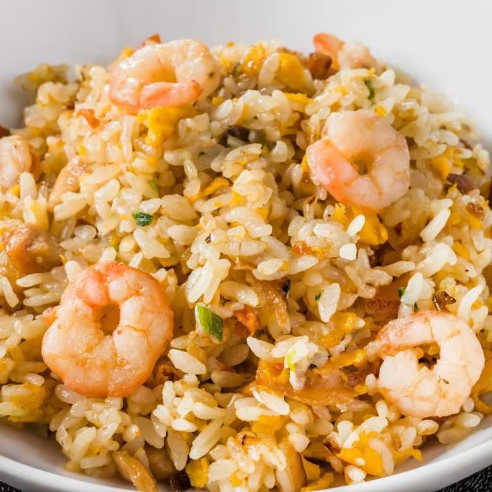 Shrimp fried rice loaded with plump shrimp, egg and diced vegetables at Bamboo Moon Chinese&Japanese Bubble Tea, an Asian Fusion Restaurant in Randolph