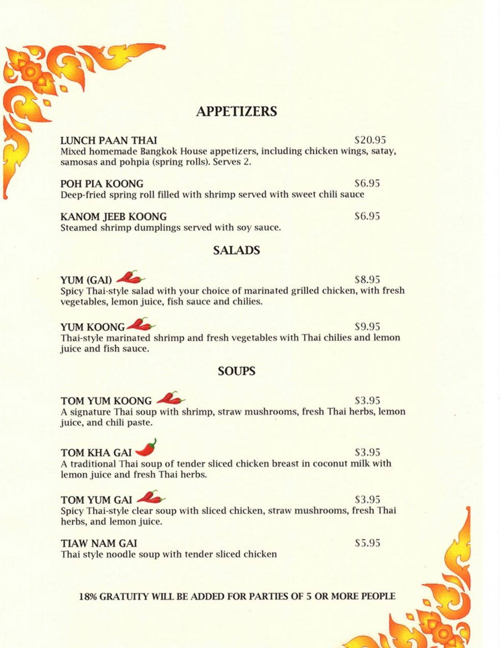 Lunch Bangkok House Authentic Thai