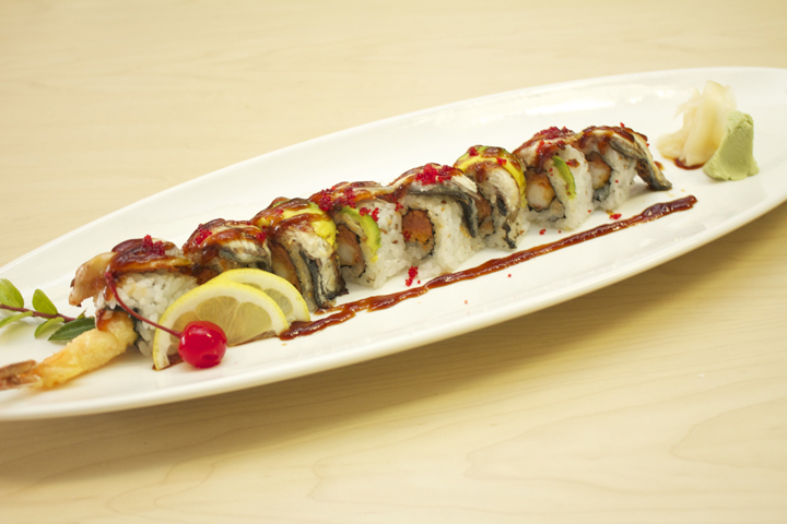 Unagi & Avocado Roll with Shrimp Tempura at Banya, Japanese Restaurant in Beaverton