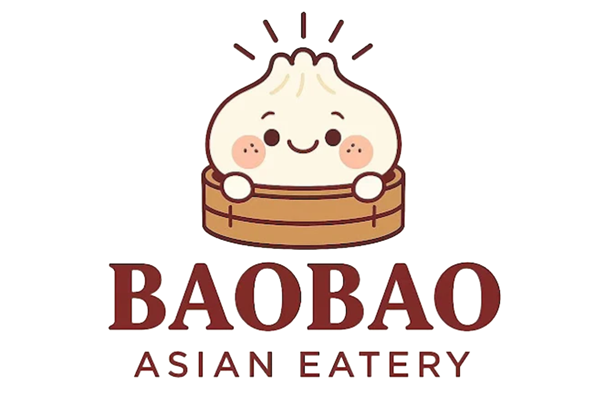 Baobao Asian Eatery logo with cute steamed bun cartoon at Baobao Asian Eatery, an Asian Restaurant in Ann Arbor