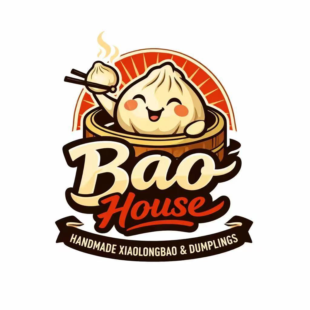 Restaurant logo featuring a steamed bun as the emblem
