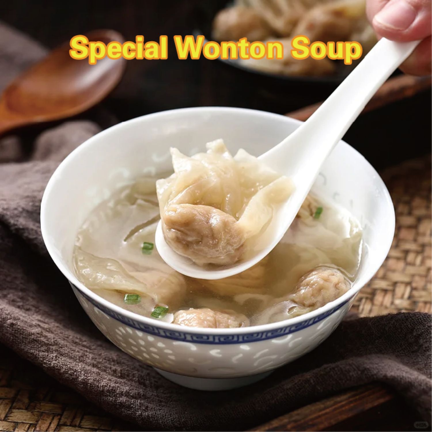 Light broth with plump pork-stuffed wontons and scallions at Bao Noodle House, a Chinese Restaurant in New York