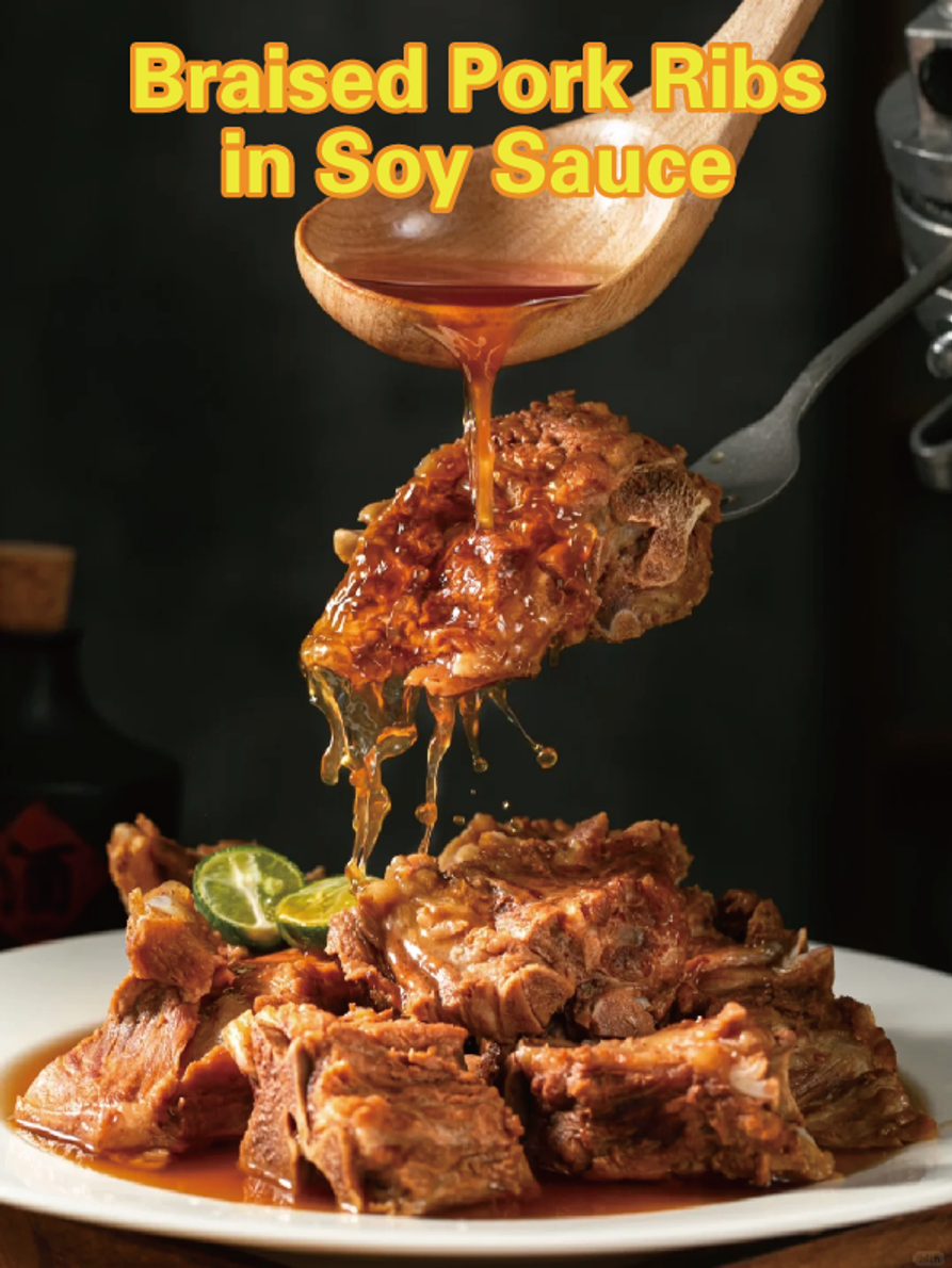 Savory braised pork ribs coated in glossy soy sauce at Bao Noodle House, a Chinese Restaurant in New York