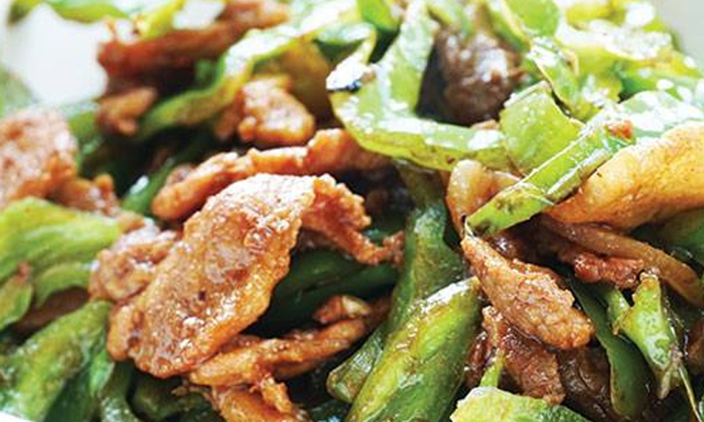 Stir-Fry Pork w.Green Pepper at Bao's Kitchen, a Chinese Restaurant in Wakefield