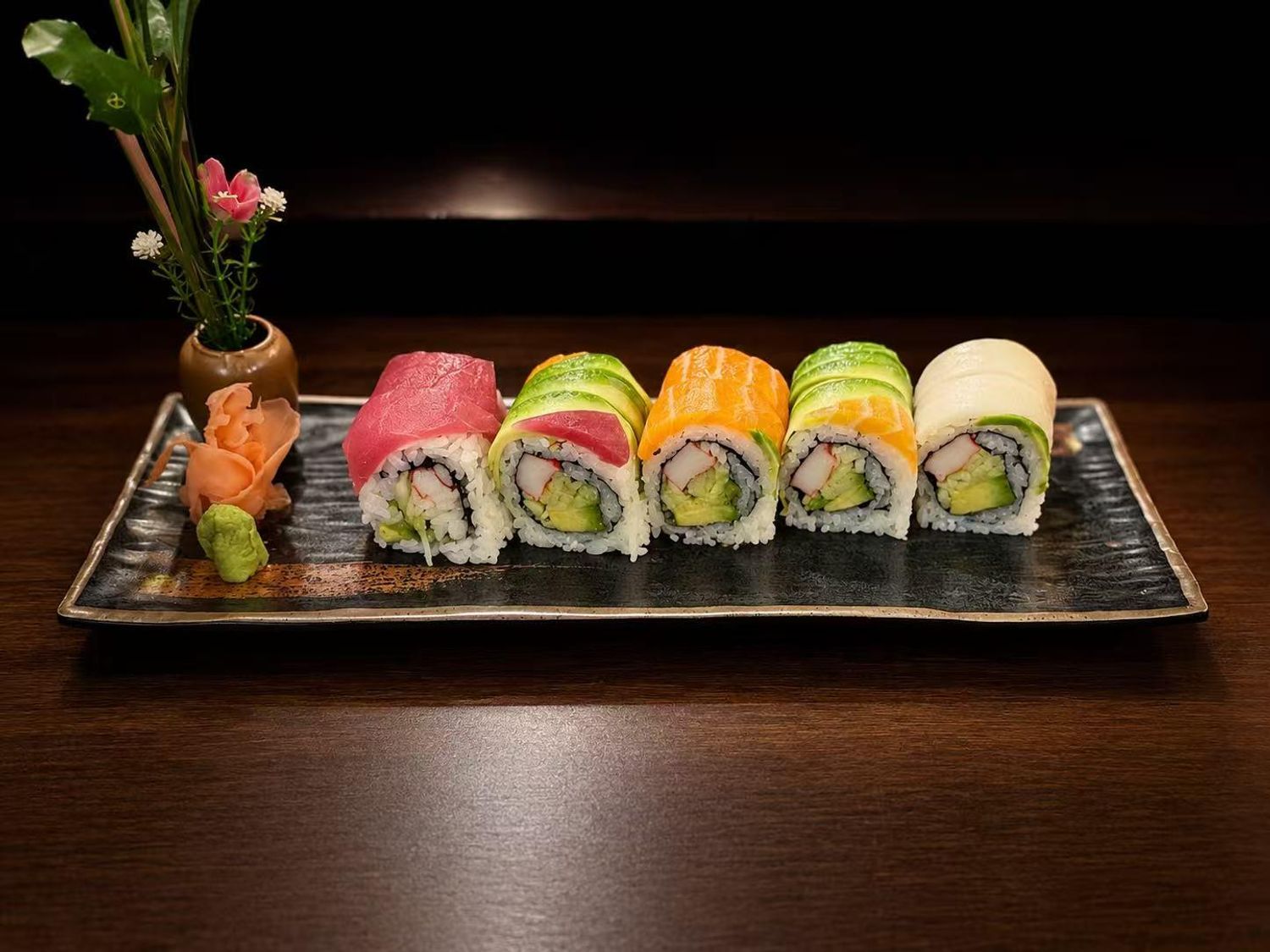 Rainbow Roll at Bento Teppanyaki, Asian Restaurant in Austin