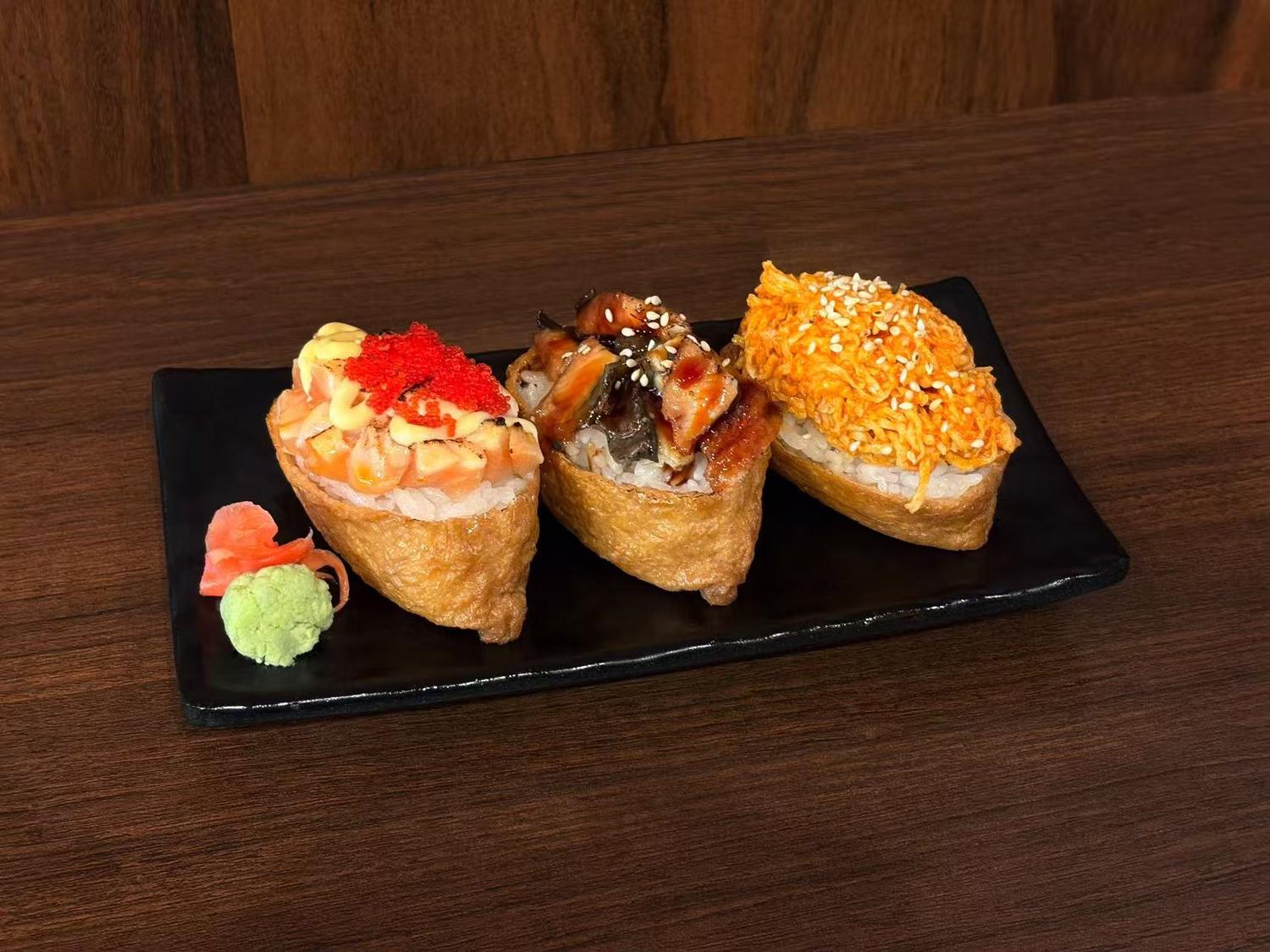 Sushi Taco Trio at Bento Teppanyaki, Asian Restaurant in Austin